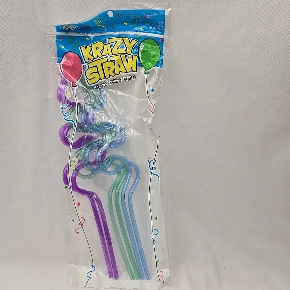 6 Total Fun Krazy Straws Assorted Colors Crazy Straw 10